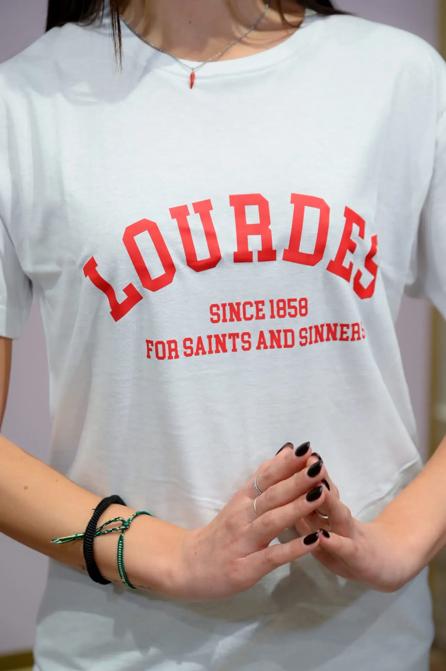 T-Shirt Girocollo "Lourdes" Rossa