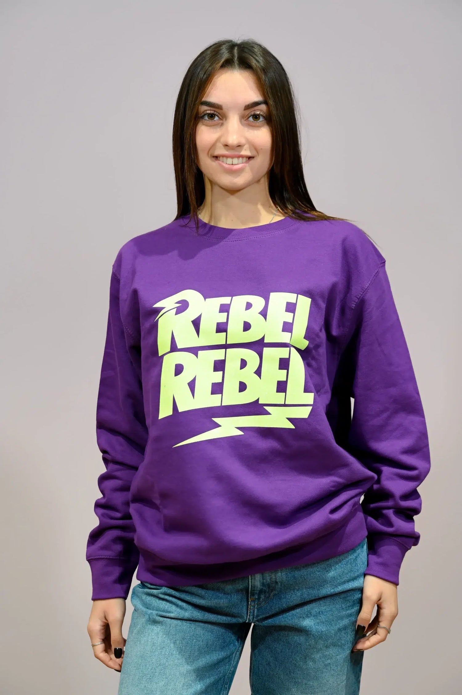 Felpa Premium Viola con Glitter Giallo