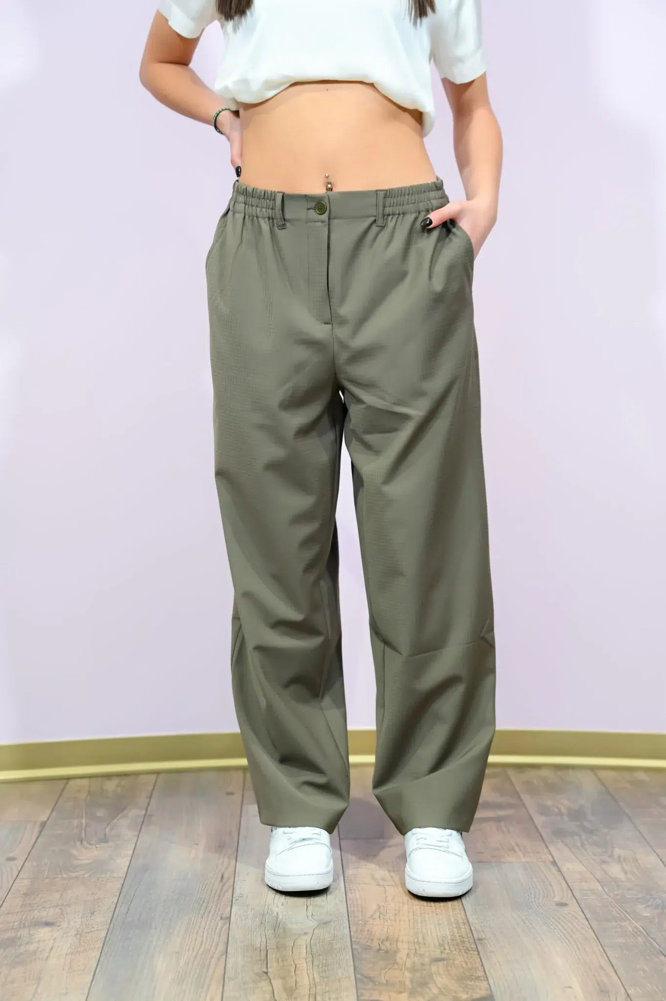 Pantaloni Doacity American Vintage - Stile Urban Chic in Verde Carciofo