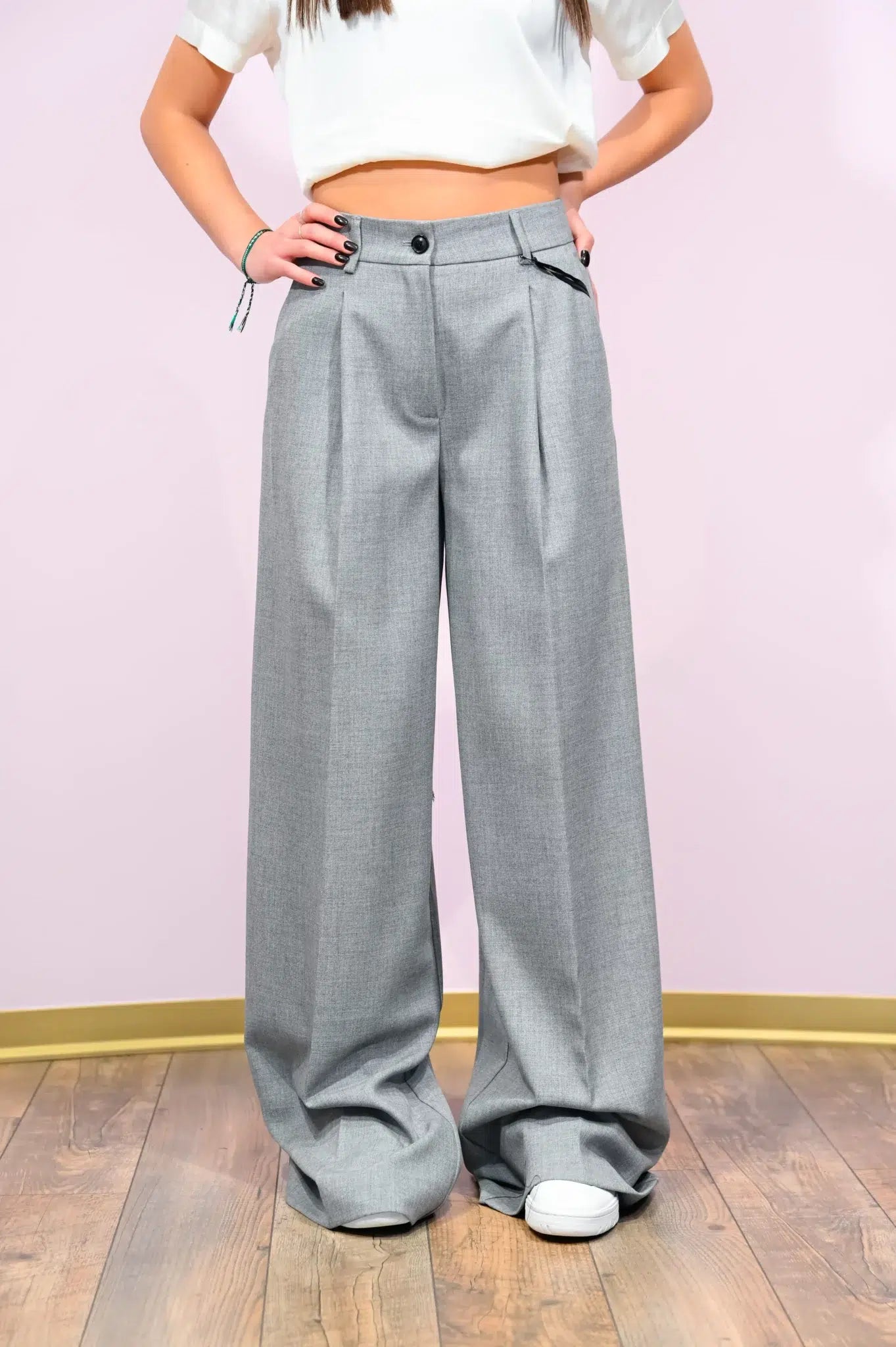Pantalone Grisaglia Rue8squit - Eleganza Ampia con Stile Palazzo