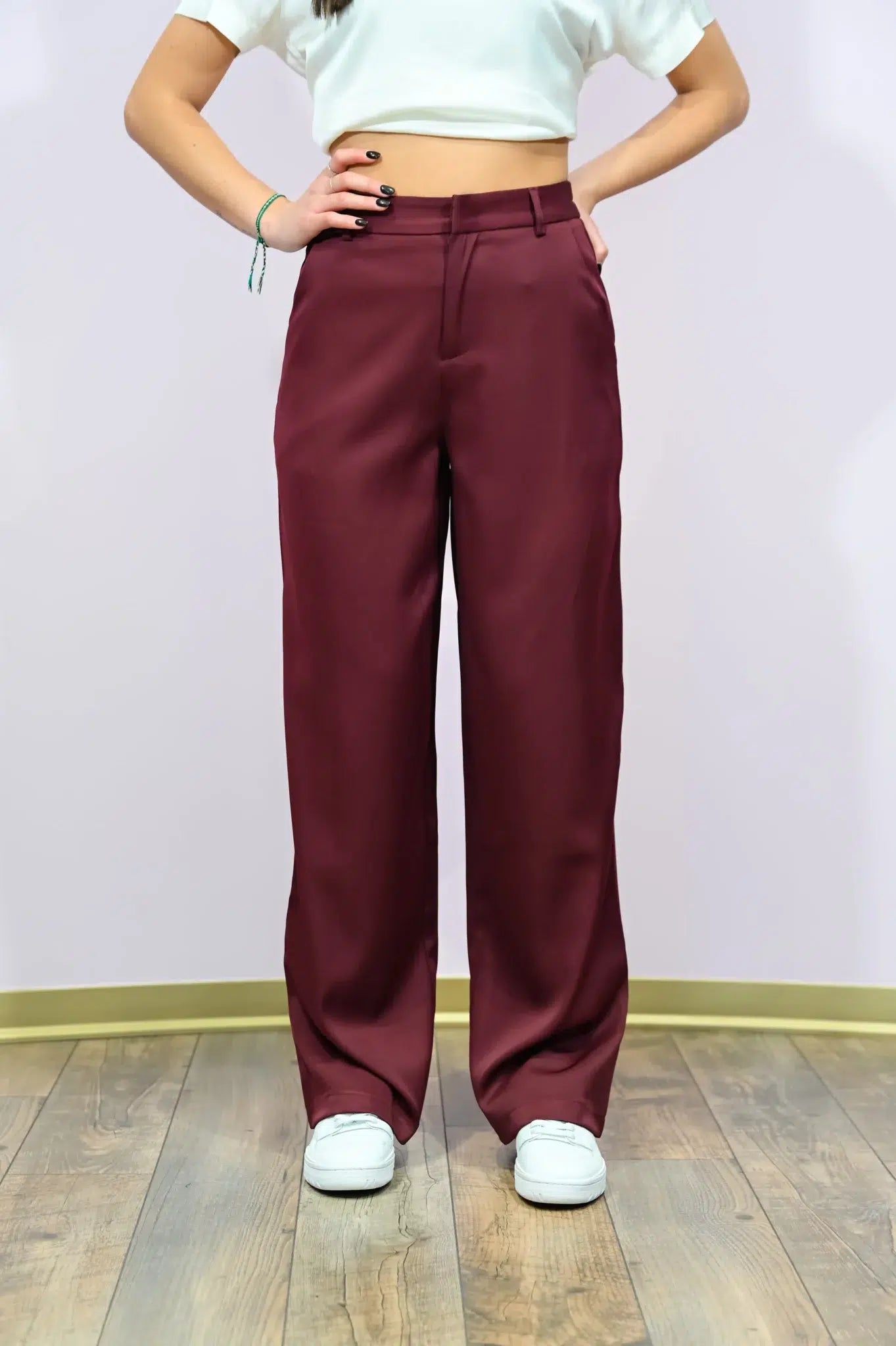 Pantalone Full Length Bordeaux - Stile Raffinato Made in Italy