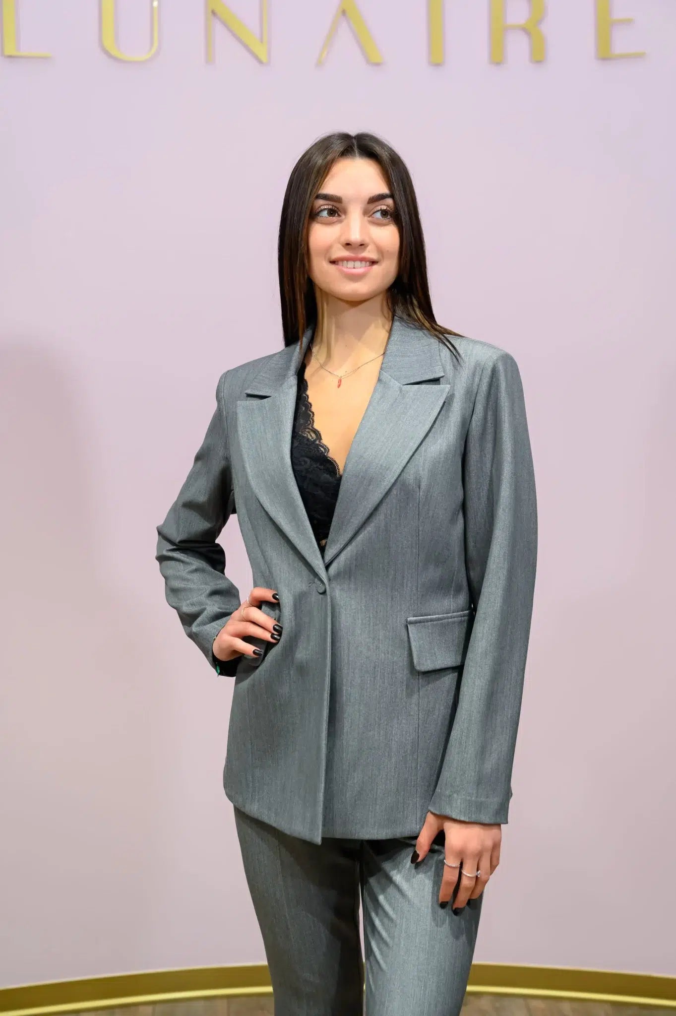 Blazer Giacca Un Petto Two Way - Eleganza Italiana in Grigio