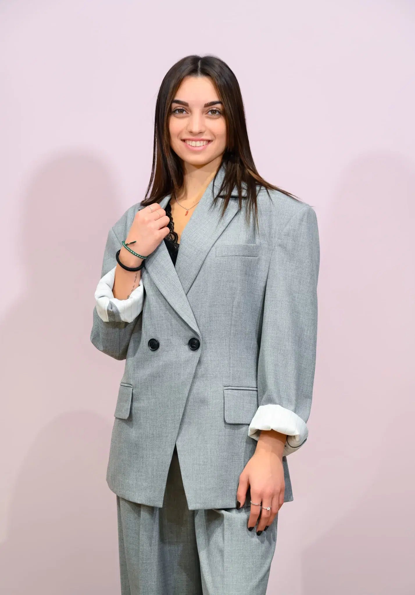 Giacca Over Grisaglia Ruebsquit - Eleganza in Trapezio con Spallina Strutturata