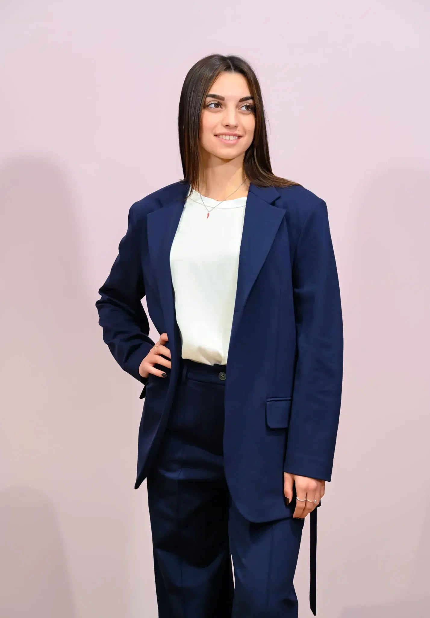 Giacca Paris Rue8squit Blu Navy con Cintura