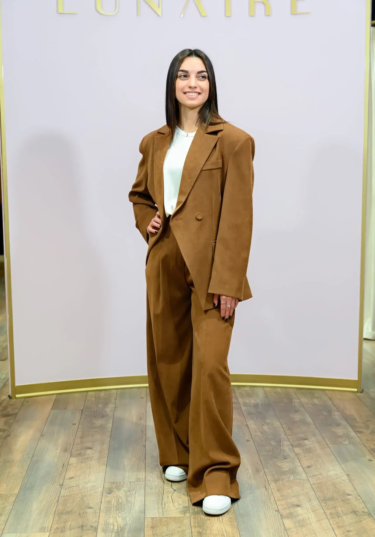 Blazer Doppiopetto King in Suede Tabacco