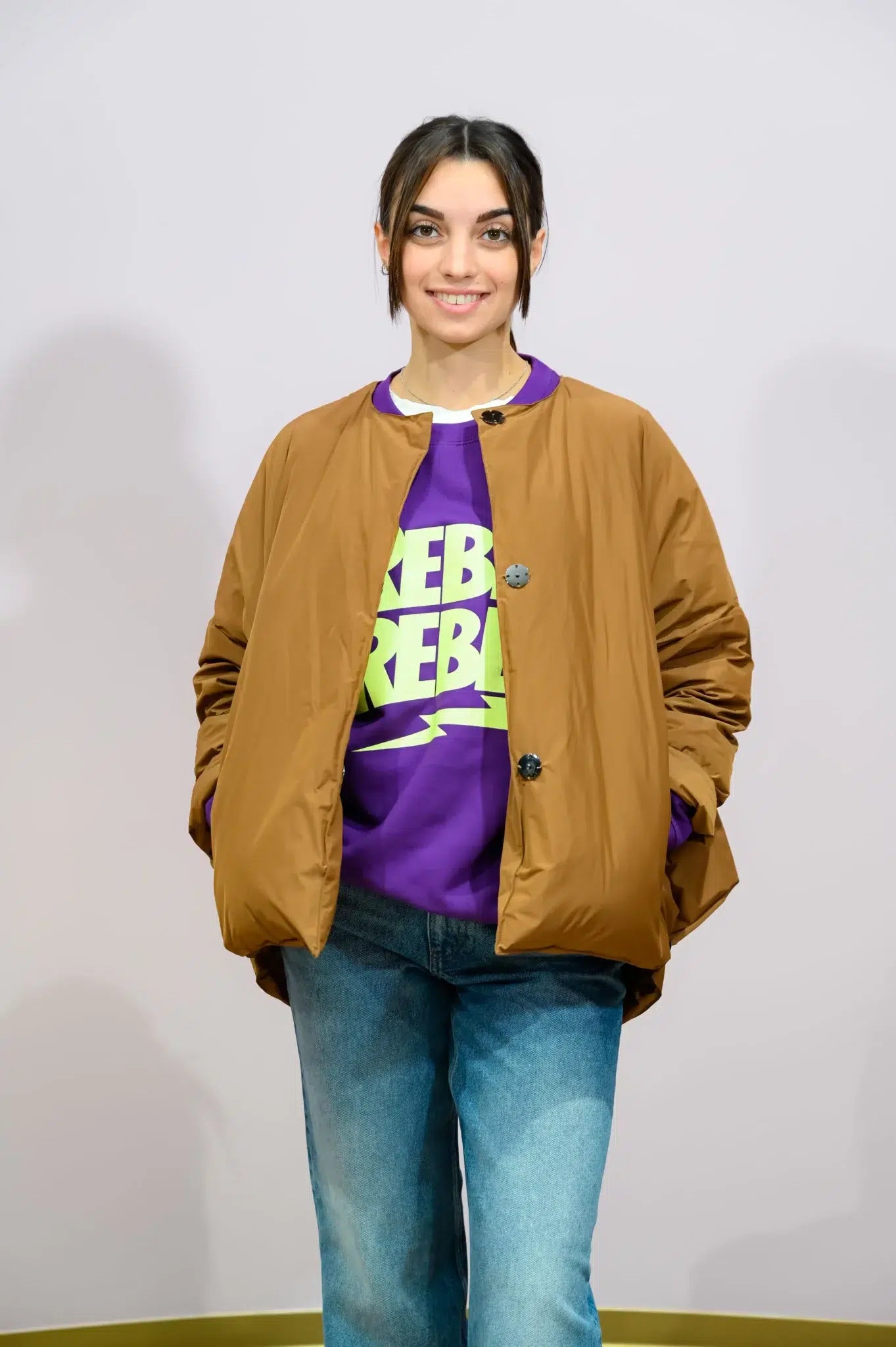 Piumino Imbottito Corto Rue8squit Tabacco