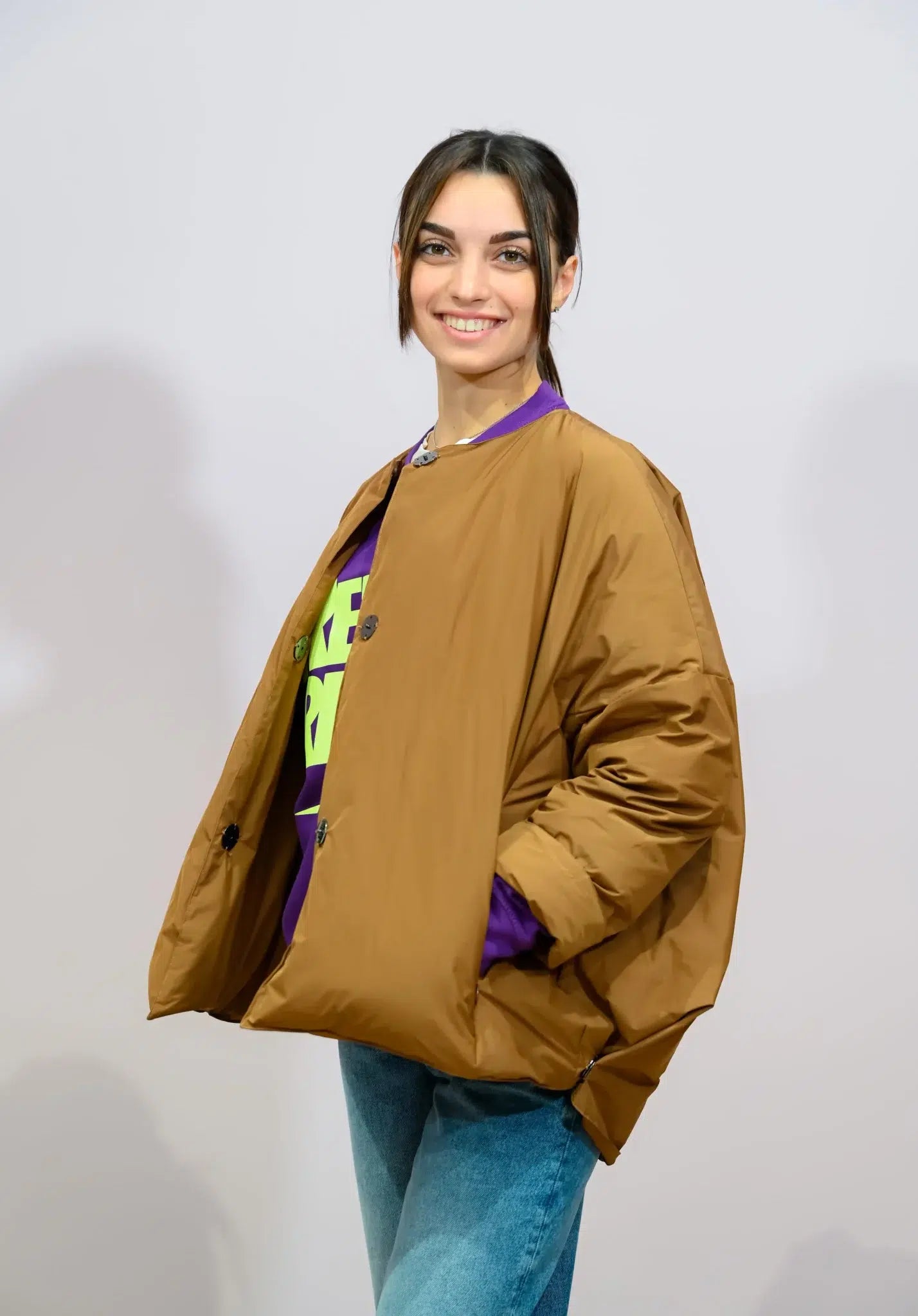 Piumino Imbottito Corto Rue8squit Tabacco